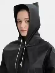 Фиолетовый дождевик с капюшоном, многоразовый UNISEX цвет белый,черный