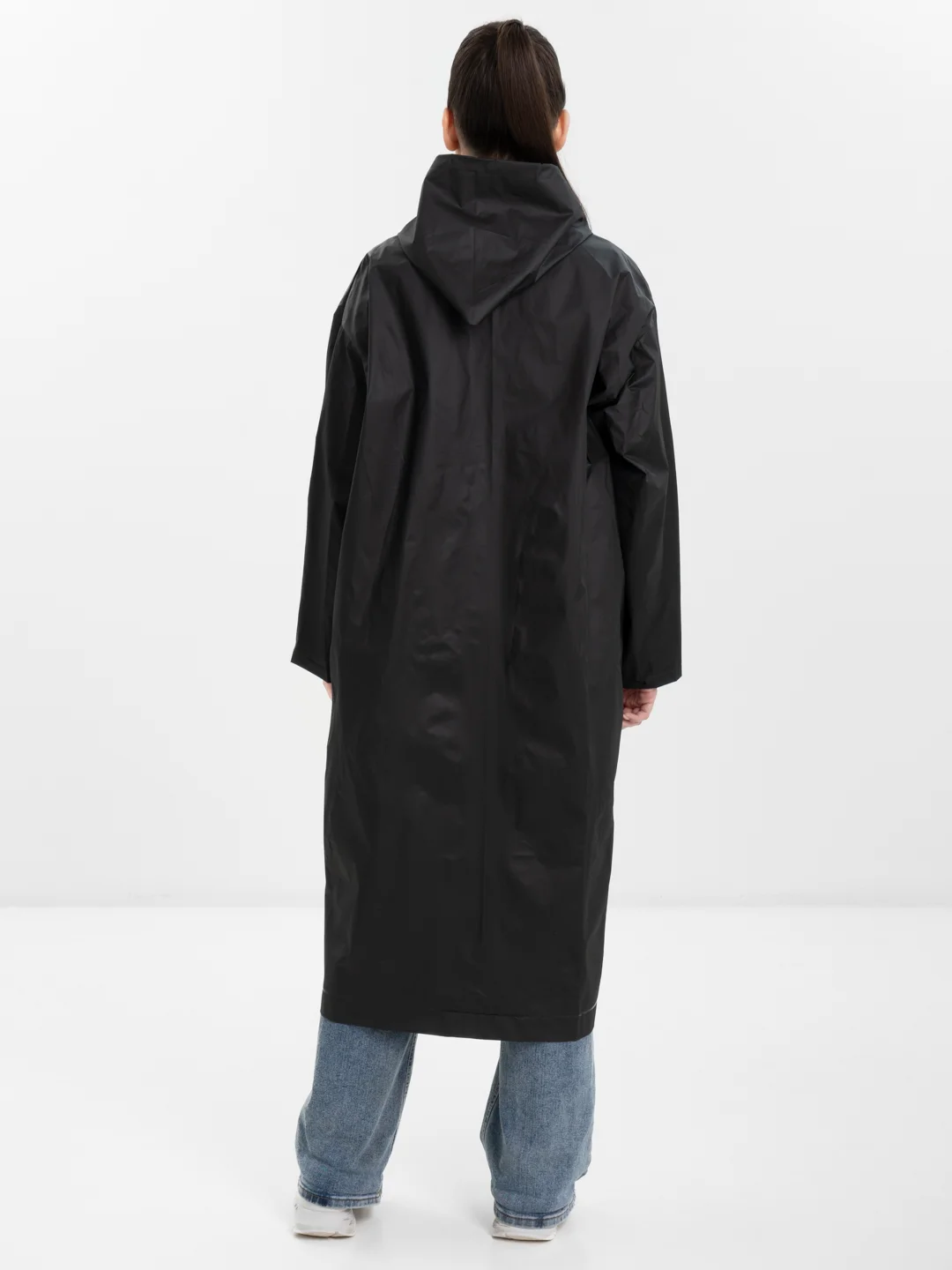 Фиолетовый дождевик с капюшоном, многоразовый UNISEX цвет белый,черный