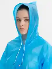 Синий дождевик с капюшоном, многоразовый UNISEX цвет белый,черный