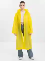Желтый дождевик с капюшоном, многоразовый UNISEX цвет белый,черный