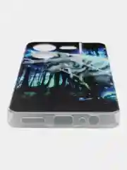 Синий силиконовый чехол на Tecno Pova 5 / Текно Пова 5 прозрачный, с рисунком, защита камеры