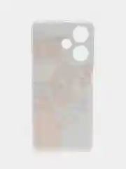 Светло-оранжевый силиконовый чехол на Infinix Hot 30i / Инфиникс Хот 30i прозрачный, с рисунком
