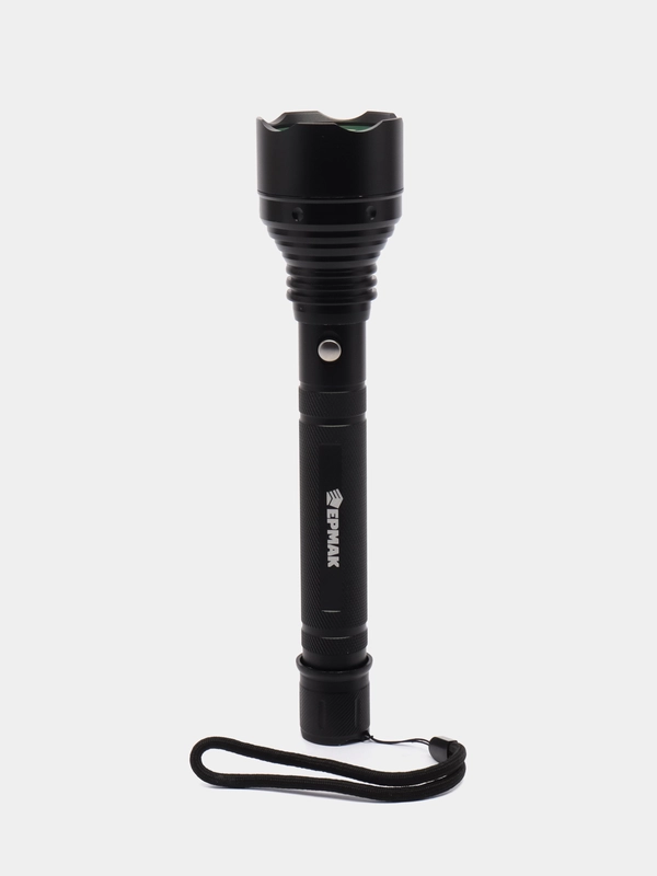 ЕРМАК Фонарь, 1 LED, 5 режимов, 2400мАч, зарядка 220-240В/12В, 5,6х5,6х24,5см, металл