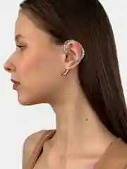 Серебряный серьга-каффа "Змея" на Новый год