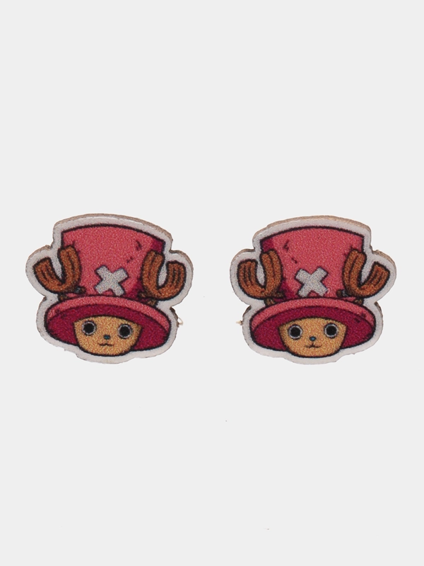 Серьги-пусеты деревянные по аниме Ван-Пис (One Piece)