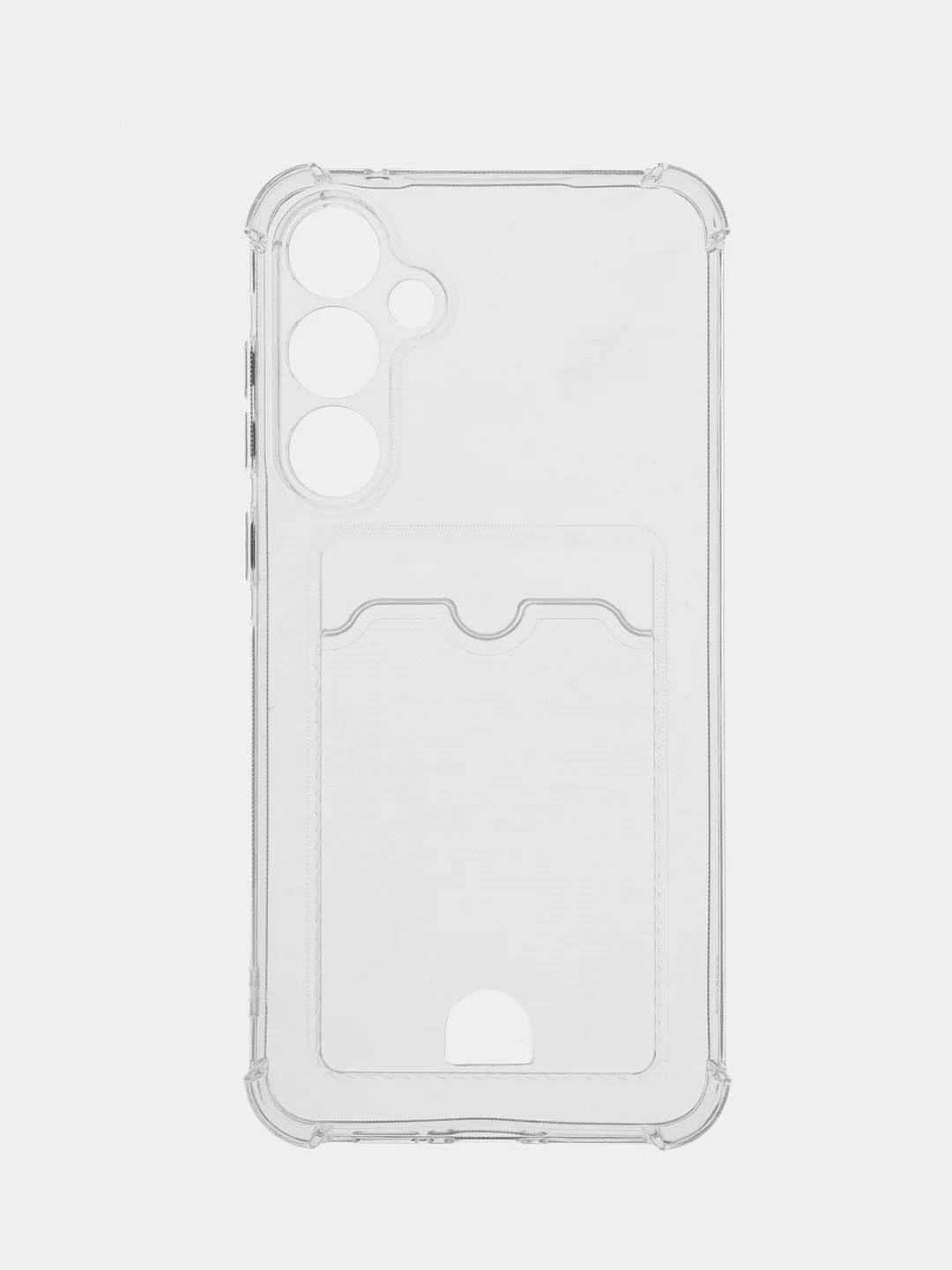 Прозрачный чехол для Samsung Galaxy A55 (Самсунг Галакси А55), с карманом для карт, прозрачный