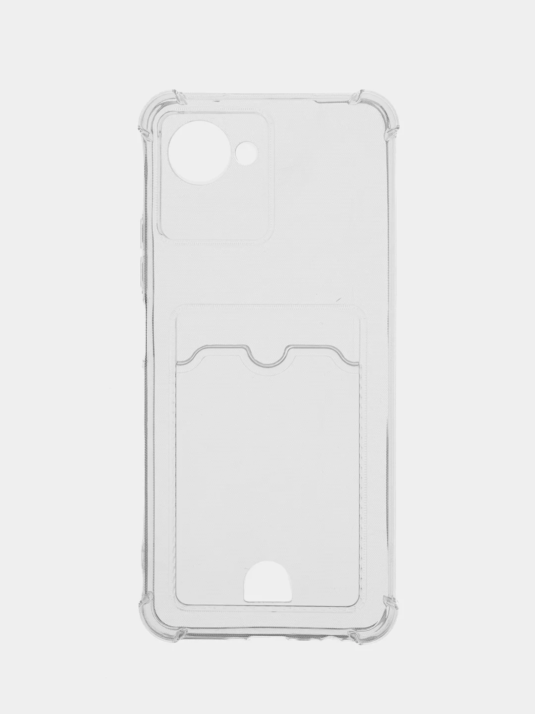Прозрачный чехол Realme C30, C30S, Realme 50i Prime, Реалми С30, 50i Прайм с карманом для карт прозрачный