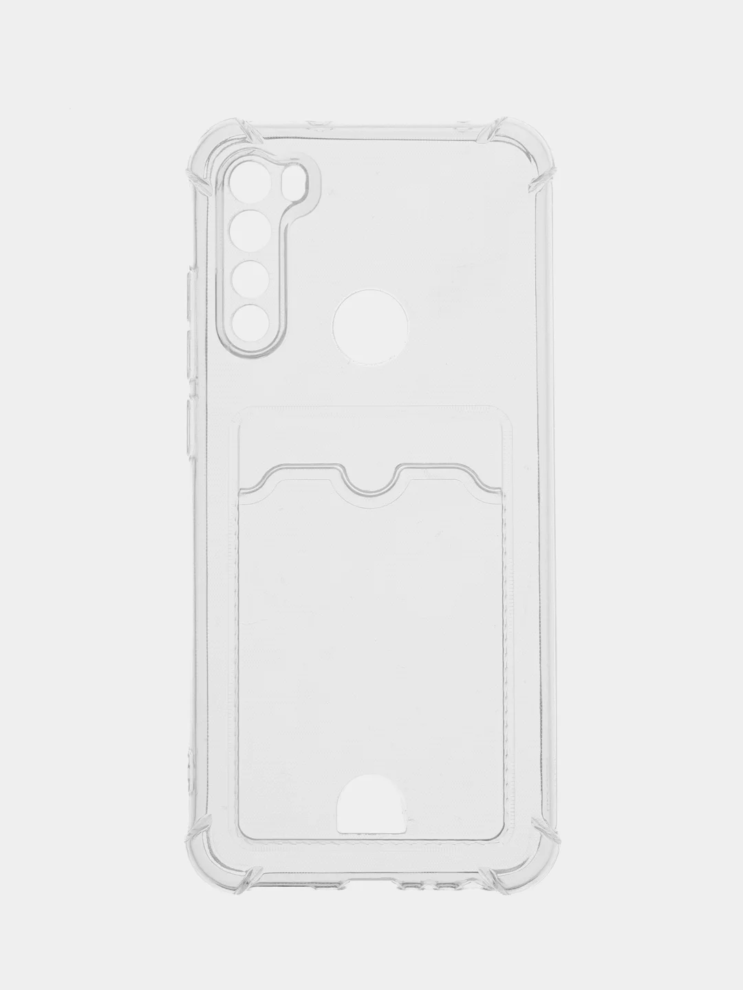 Прозрачный чехол для Xiaomi Redmi Note 8T (Сяоми Ноут 8Т), с карманом для карт, прозрачный