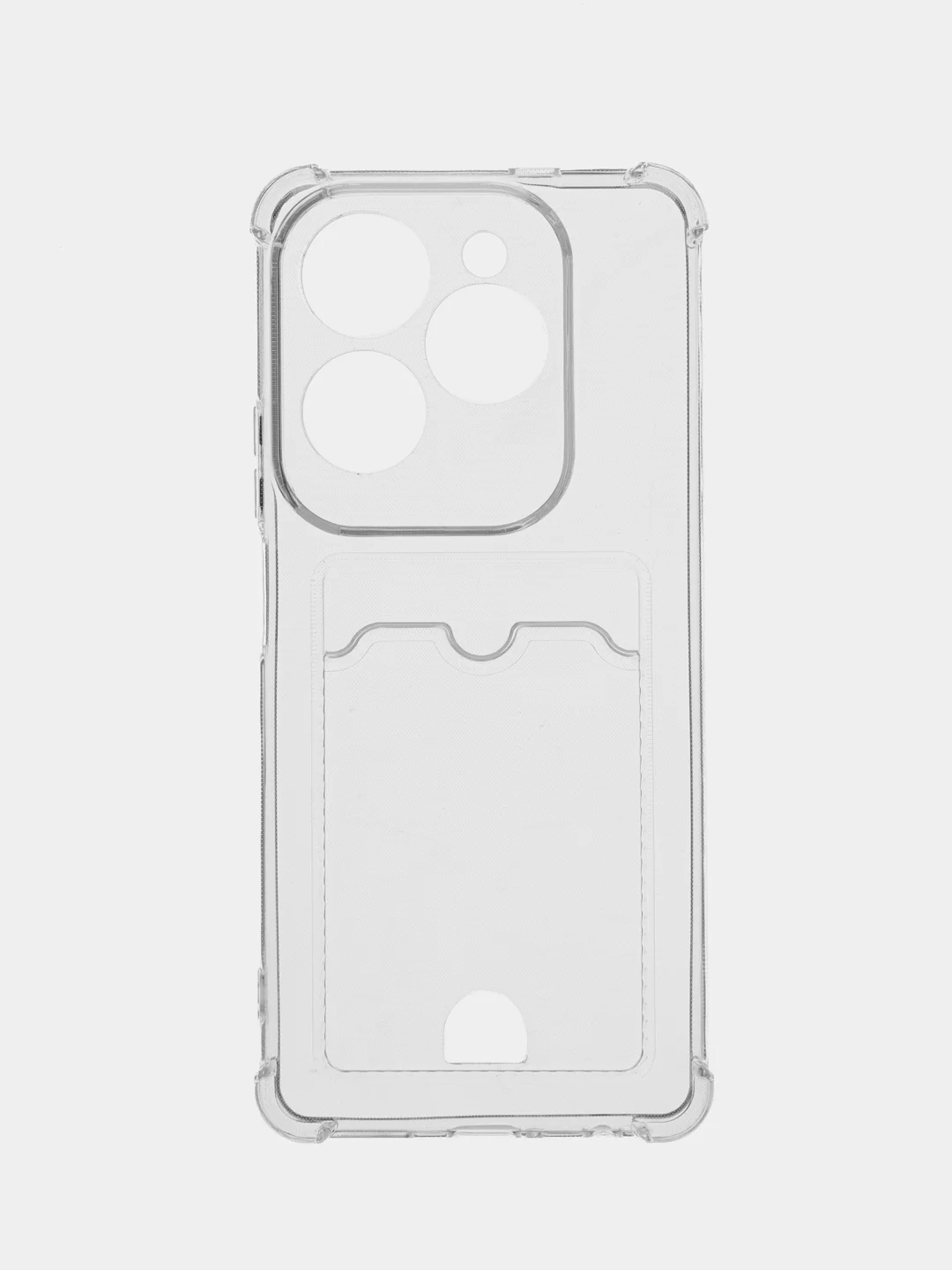 Прозрачный чехол для Infinix HOT 40/HOT 40 PRO/SPARK 20 PRO, с карманом для карт, прозрачный