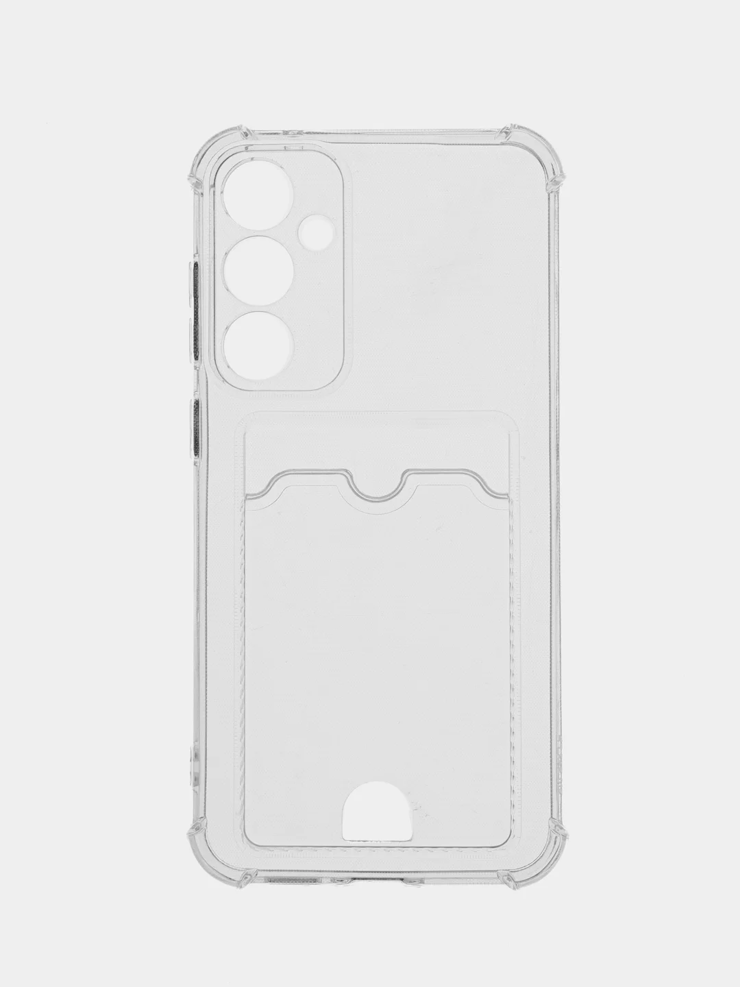 Прозрачный чехол для Samsung Galaxy S23 FE (Самсунг Гэлакси С23 ФЕ), с карманом для карт, прозрачный
