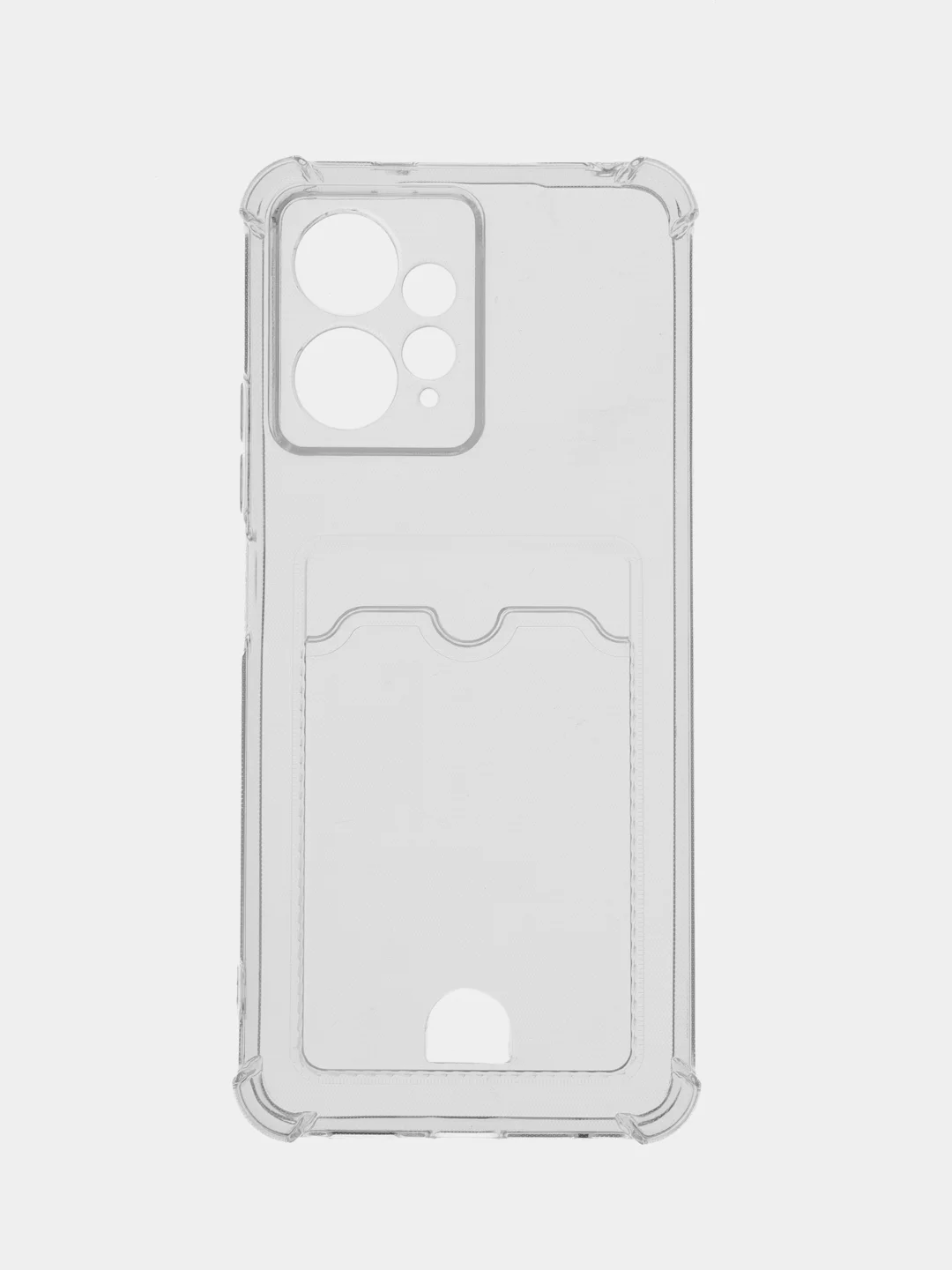 Прозрачный чехол для Xiaomi Redmi Note 12 4G (Сяоми Ноут 12 4 Джи), с карманом для карт, прозрачный