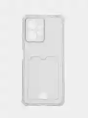 Прозрачный чехол для Xiaomi Redmi Note 12 4G (Сяоми Ноут 12 4 Джи), с карманом для карт, прозрачный