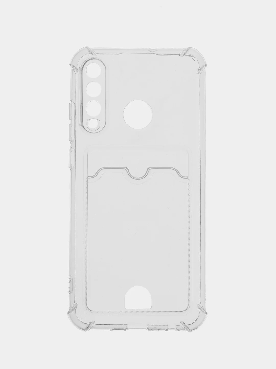 Прозрачный чехол на Huawei Honor 10i 20i 20e (Хонор 10 ай 20 ай 20е ) с карманом для карт прозрачный