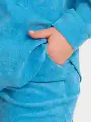 Лазурный костюм женский, микровельвет, большие размеры 50-64