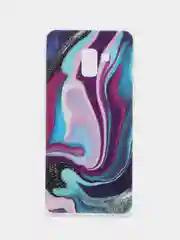 Индиго чехол Samsung Galaxy A8+ / A8 Plus, Галакси А8+ / А8 Плюс силиконовый с мраморным рисунком