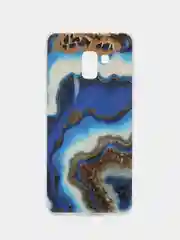 Золотой чехол Samsung Galaxy A8+ / A8 Plus, Галакси А8+ / А8 Плюс силиконовый с мраморным рисунком