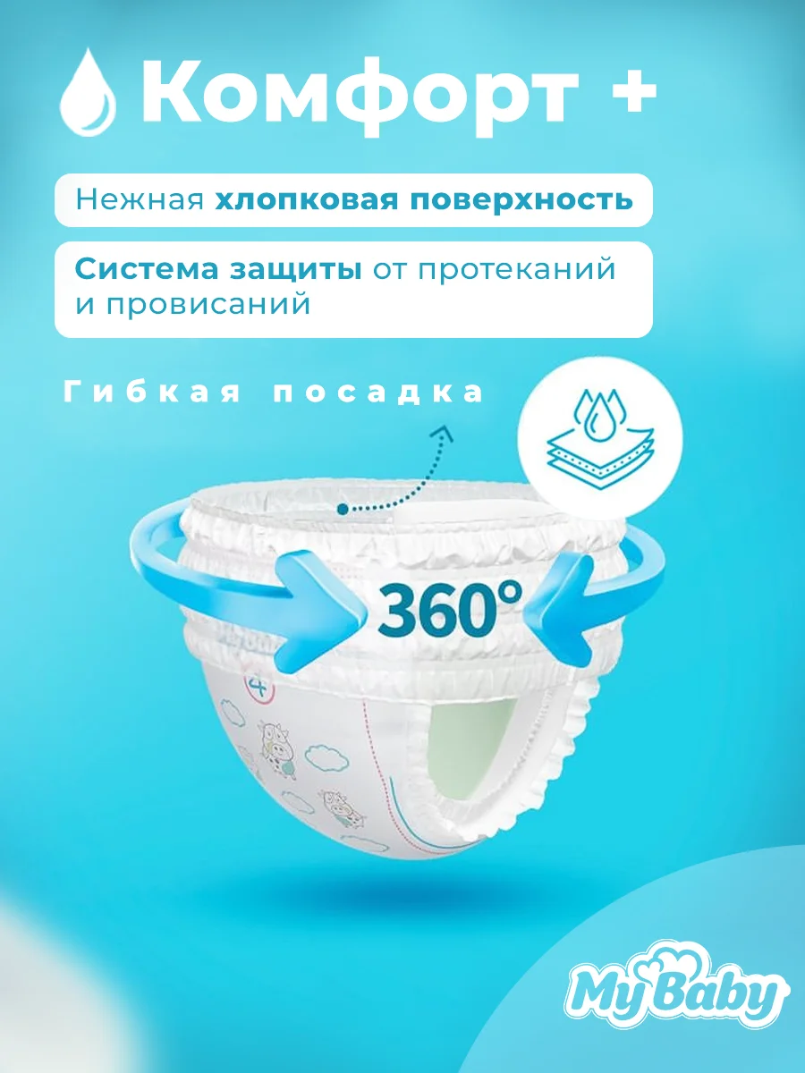 Подгузники-трусики детские MY BABY
