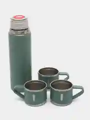 Мятный термос и три чашки для чая, кофе / Походный набор посуды подарочный