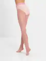 Розовый колготки мелкая сетка