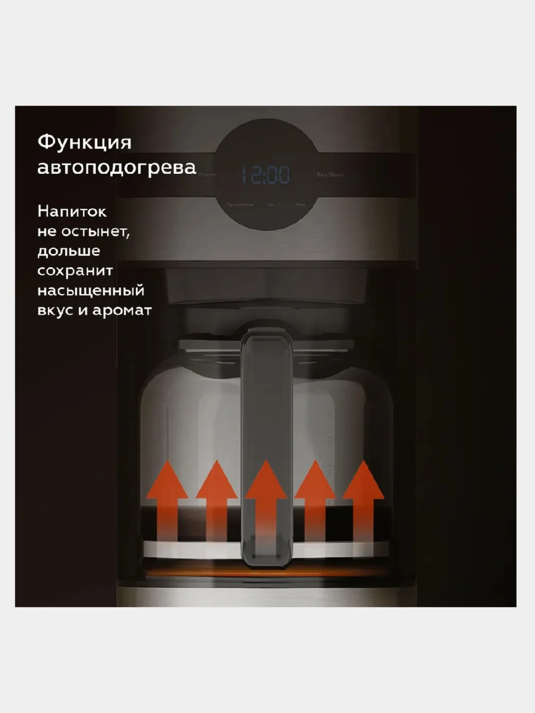 Черный капельная кофеварка BQ CM2002, АНТИКАПЕЛЬНЫЙ МЕХАНИЗМ, LED ДИСПЛЕЙ, 900 Вт