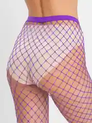 Фиолетовый колготки большая сетка