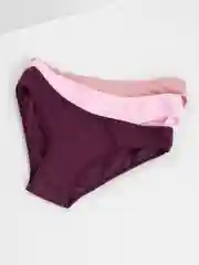 Розовый комплект хлопковых трусов из 3 штук