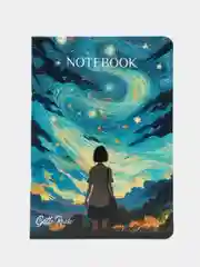 Синий блокнот в линию А5 40 листов Звёздный Notebook Gatto Rosso. Проф-Пресс