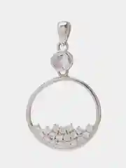 Подвеска круглая, с фианитами, 2 см