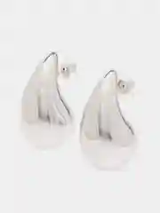 Серебряный серьги капельки дутые большие, серьги женские