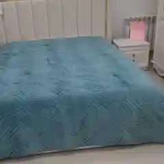 Лесной зеленый покрывало на ЕВРО кровать  или диван ,Размер - 220/240,Ткань - велюр (велсофт)