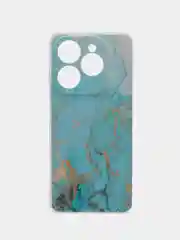Светло-синий чехол на Tecno Spark 20 Pro/20S Pro / Текно Спарк 20 Про/20S Про прозрачный, с рисунком