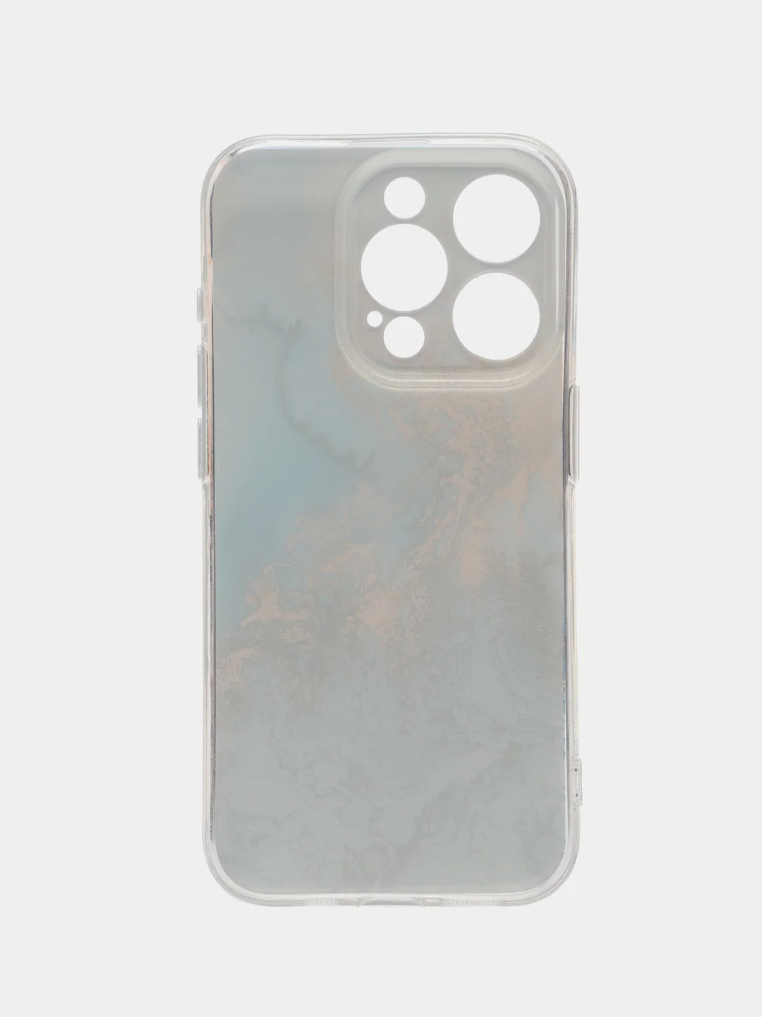Голубой чехол на Apple iPhone 15 Pro / Айфон 15 Про прозрачный, с рисунком, защита камеры