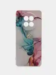 Ледяной силиконовый чехол на Realme 12 5G / Реалми 12 5G прозрачный, с рисунком, защита камеры