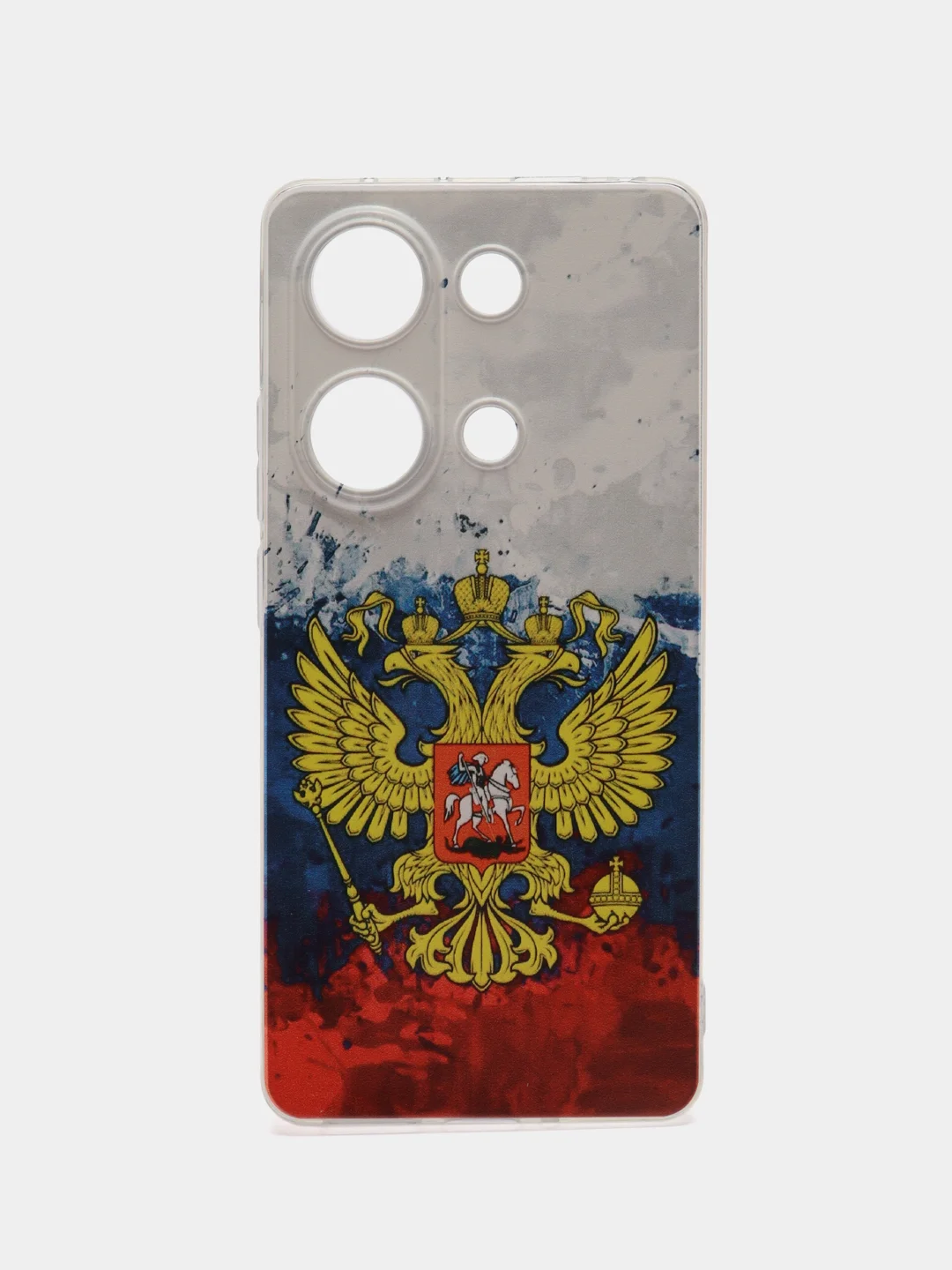 Синий чехол на Xiaomi Redmi Note 13 Pro 4G/Poco M6 Pro 4G, прозрачный, с рисунком, защита камеры