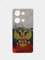 Синий чехол на Xiaomi Redmi Note 13 Pro 4G/Poco M6 Pro 4G, прозрачный, с рисунком, защита камеры