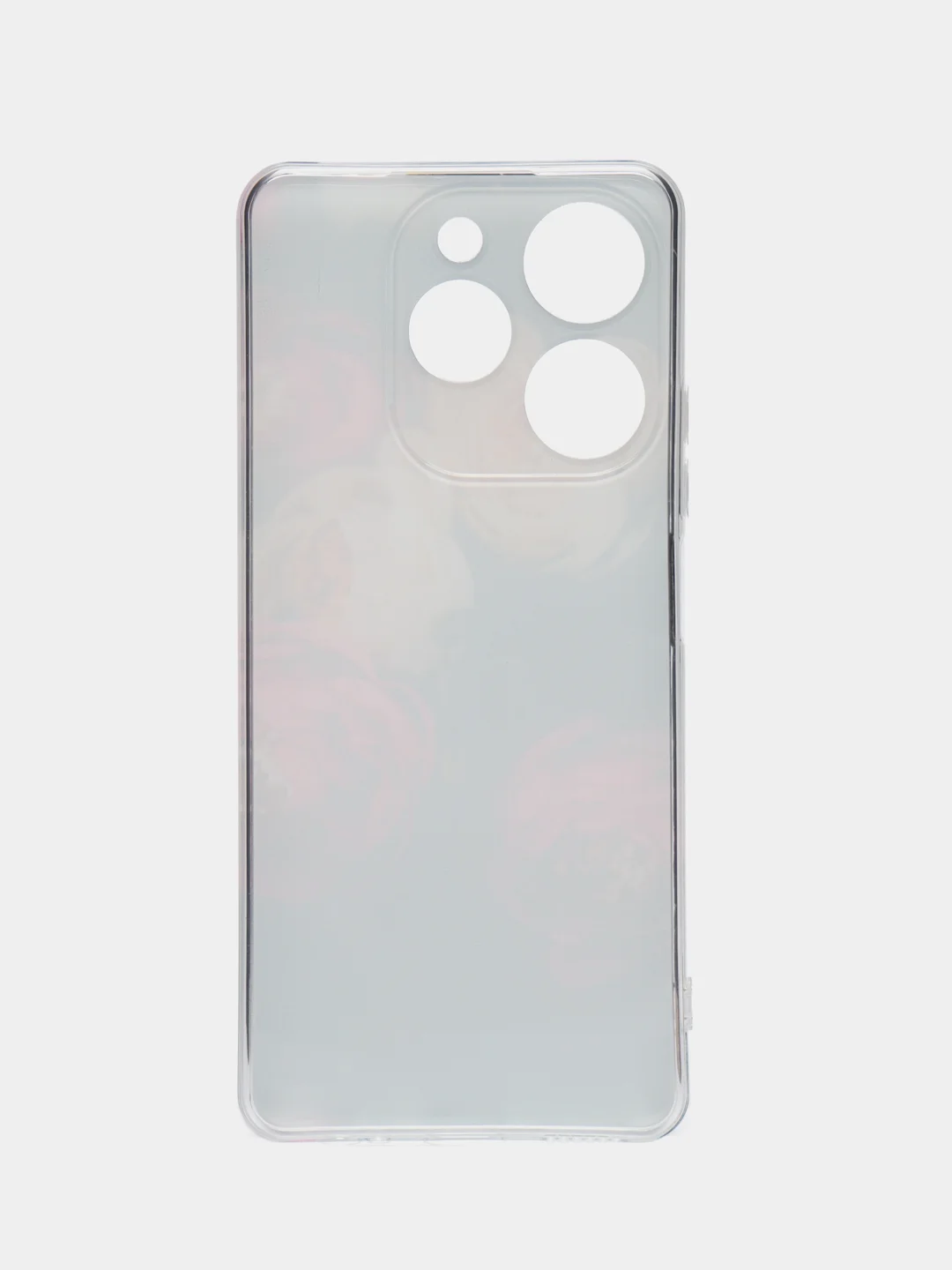Кораллово-розовый силиконовый чехол на Tecno Spark 10 Pro / Текно Спарк 10 Про прозрачный, с рисунком