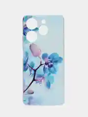 Лазурный силиконовый чехол на Tecno Spark 10 Pro / Текно Спарк 10 Про прозрачный, с рисунком