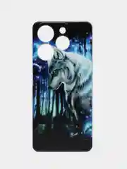 Синий силиконовый чехол на Tecno Spark 10 Pro / Текно Спарк 10 Про прозрачный, с рисунком