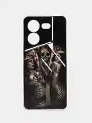 Оливковый силиконовый чехол на Tecno Pova 5 / Текно Пова 5 прозрачный, с рисунком, защита камеры