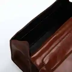 Коричневый деловая сумка-мессенджер на клапане, женский мини-портфель, 25х18х9 см, жесткий каркас