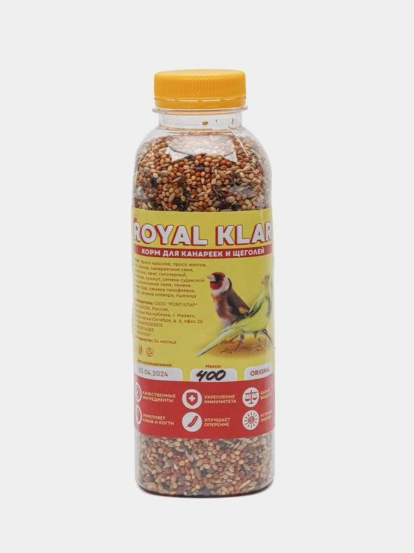 Корм для канареек, щеголей, попугаев, декоративных птиц ROYAL KLAR 400 г