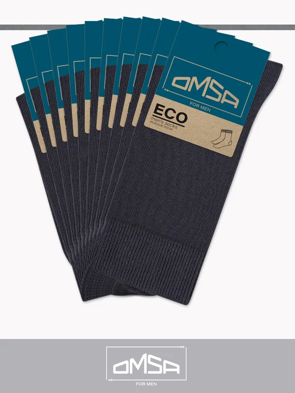 Синий носки мужские OMSA ECO 401 высокие из хлопка набор 10 пар