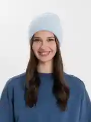 Бирюзовый шапка женская утеплённая, осенняя демисезонная зима