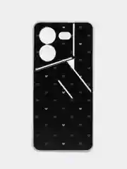 Черный силиконовый чехол на Tecno Pova 5 / Текно Пова 5 прозрачный, с рисунком, защита камеры