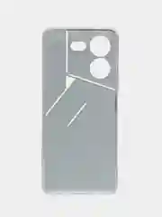 Хром силиконовый чехол на Tecno Pova 5 / Текно Пова 5 прозрачный, с рисунком, защита камеры