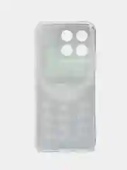Угольный силиконовый чехол на Honor X8B / Хонор X8B прозрачный, с рисунком, защита камеры