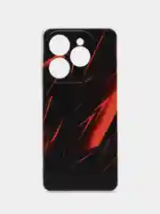 Красный чехол на Tecno Spark 20 Pro/20S Pro / Текно Спарк 20 Про/20S Про прозрачный, с рисунком