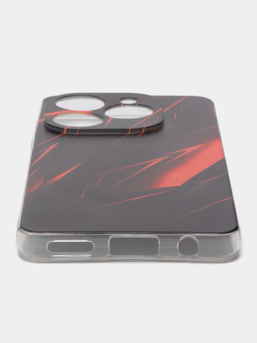 Красный чехол на Tecno Spark 20 Pro/20S Pro / Текно Спарк 20 Про/20S Про прозрачный, с рисунком