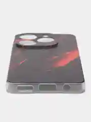Красный чехол на Tecno Spark 20 Pro/20S Pro / Текно Спарк 20 Про/20S Про прозрачный, с рисунком