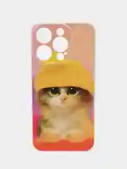 Желтый чехол на Apple iPhone 15 Pro / Айфон 15 Про прозрачный, с рисунком, защита камеры